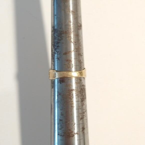 Vintage 10K Yellow Gold Emerald Cut Rhodolite Garnet Diamond Ladies Ring 10.25 - Picture 8 of 9